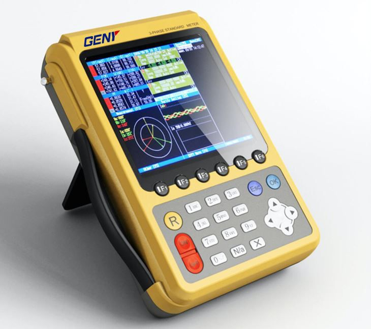 YC98G عالي الدقة 0.1 / 0.05٪ مقياس عمل قياسي محمول ثلاثي الأطوار مع 200A ، 500A ، 1000A clamp CT (اختياري)